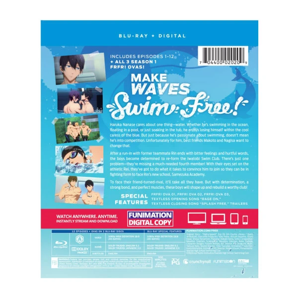 FUNIMATION/CRUNCHYROLL Free! Iwatobi Swim Club Season 1 Essentials Blu-ray - Image 2