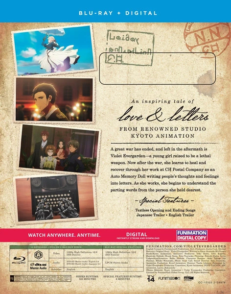 FUNIMATION/CRUNCHYROLL Violet Evergarden Blu-ray - Image 2