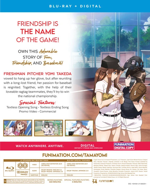 FUNIMATION/CRUNCHYROLL Tamayomi The Baseball Girls Blu-ray - Image 2