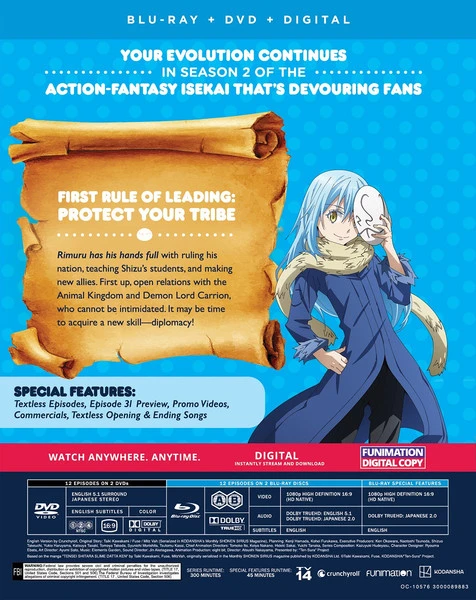 FUNIMATION/CRUNCHYROLL That Time I Got Reincarnated As A Slime Season 2 Part 1 Blu-ray/DVD - Image 2