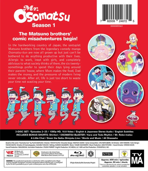 Viz Mr. Osomatsu Season 1 Blu-ray - Image 2
